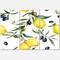 Designart - Lemon and Olive Branches II - Tropical Canvas Wall Art Print